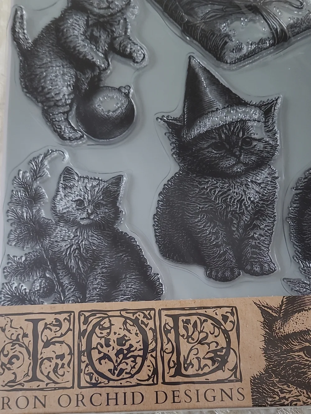 NEW IOD Iron Orchid Designs Christmas Kitties Clear Stamps 12